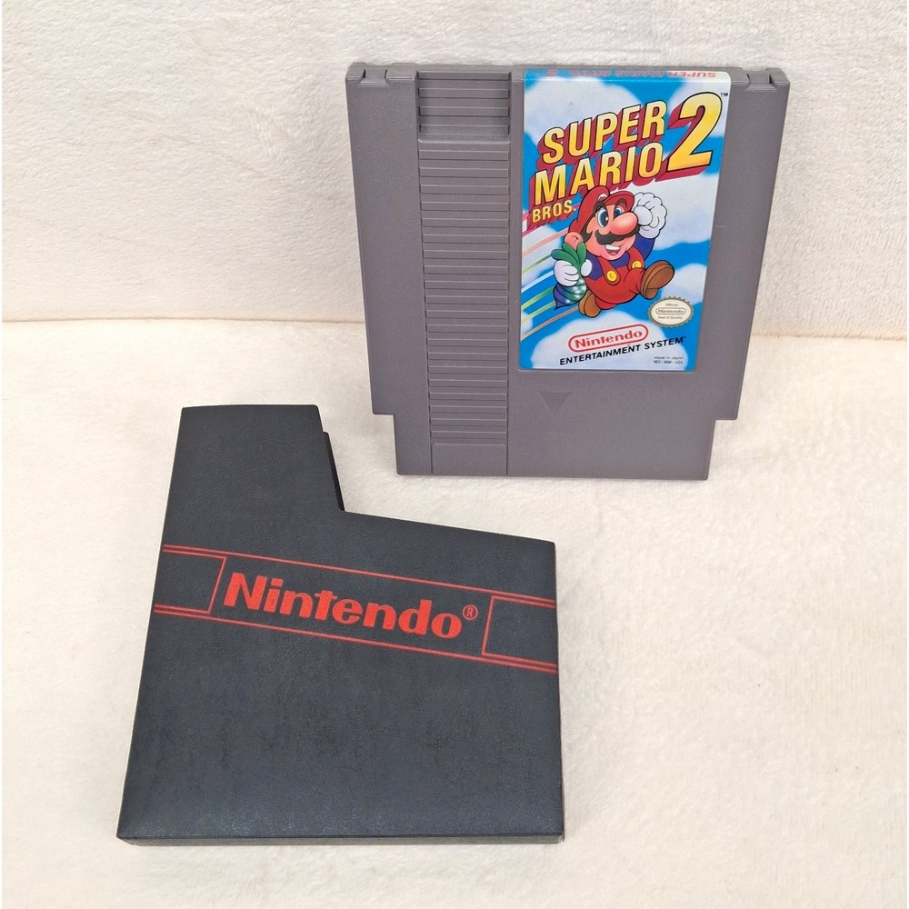 Super Mario Bros. 2 Nintendo NES Game Cartridge 1985 w/ Nintendo Dust Sleeve